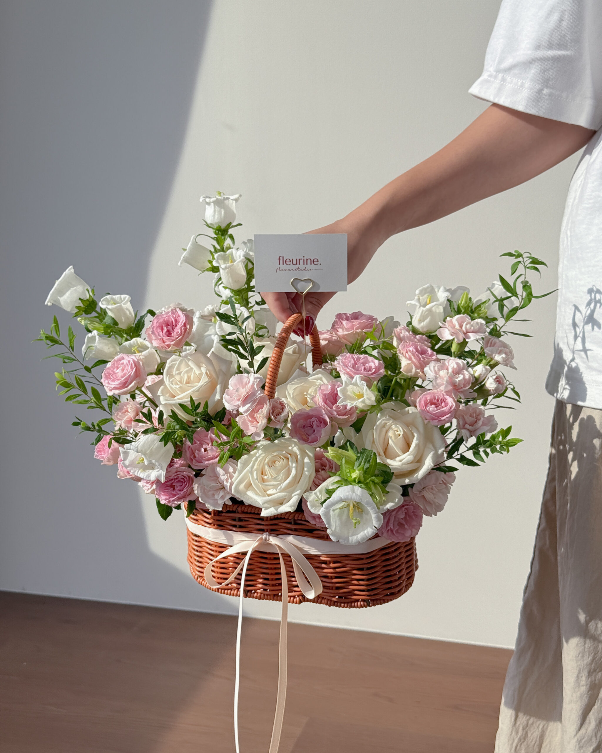 Ivory Pink Garden Basket