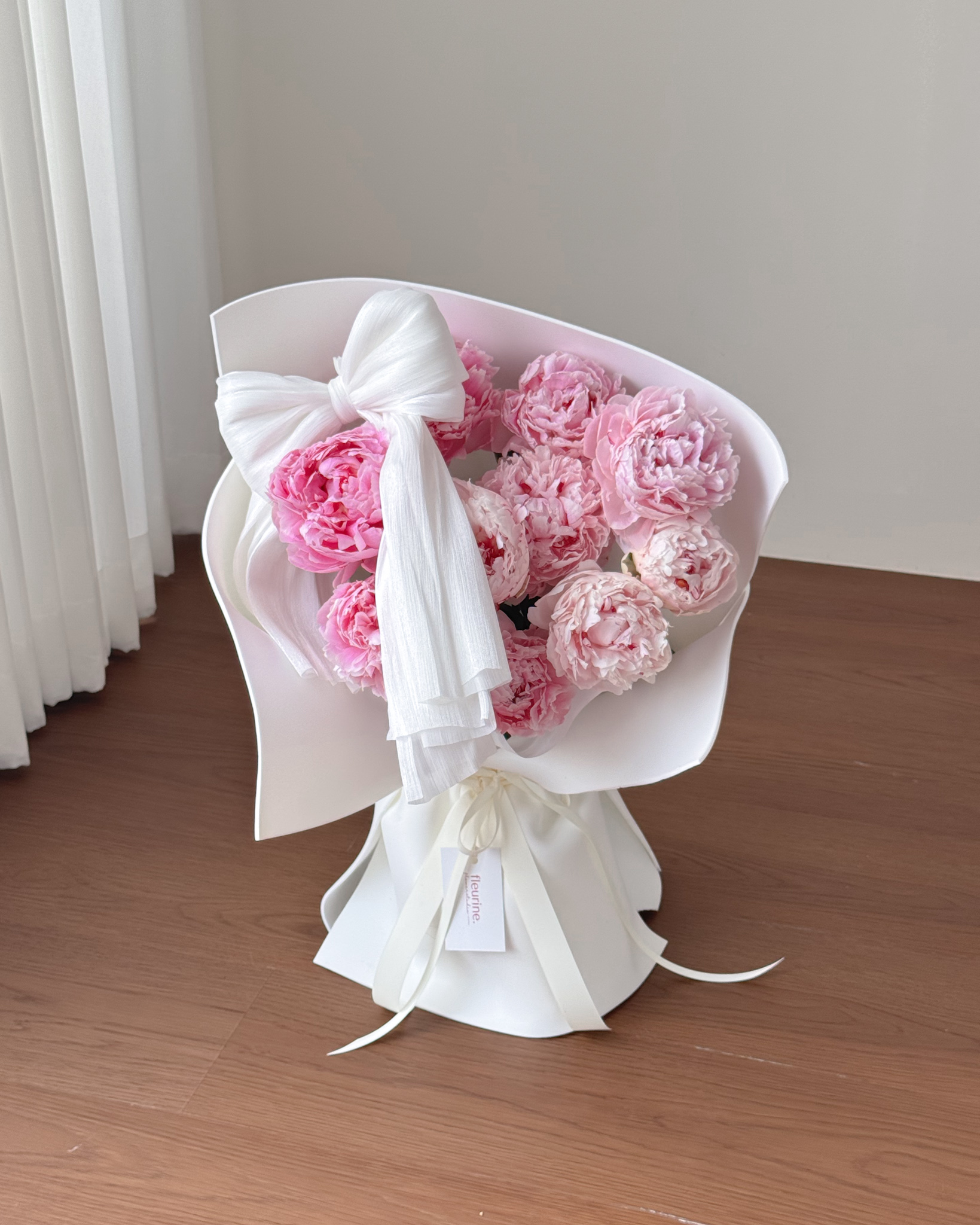Peony 10 Stem Ribbon Bloom
